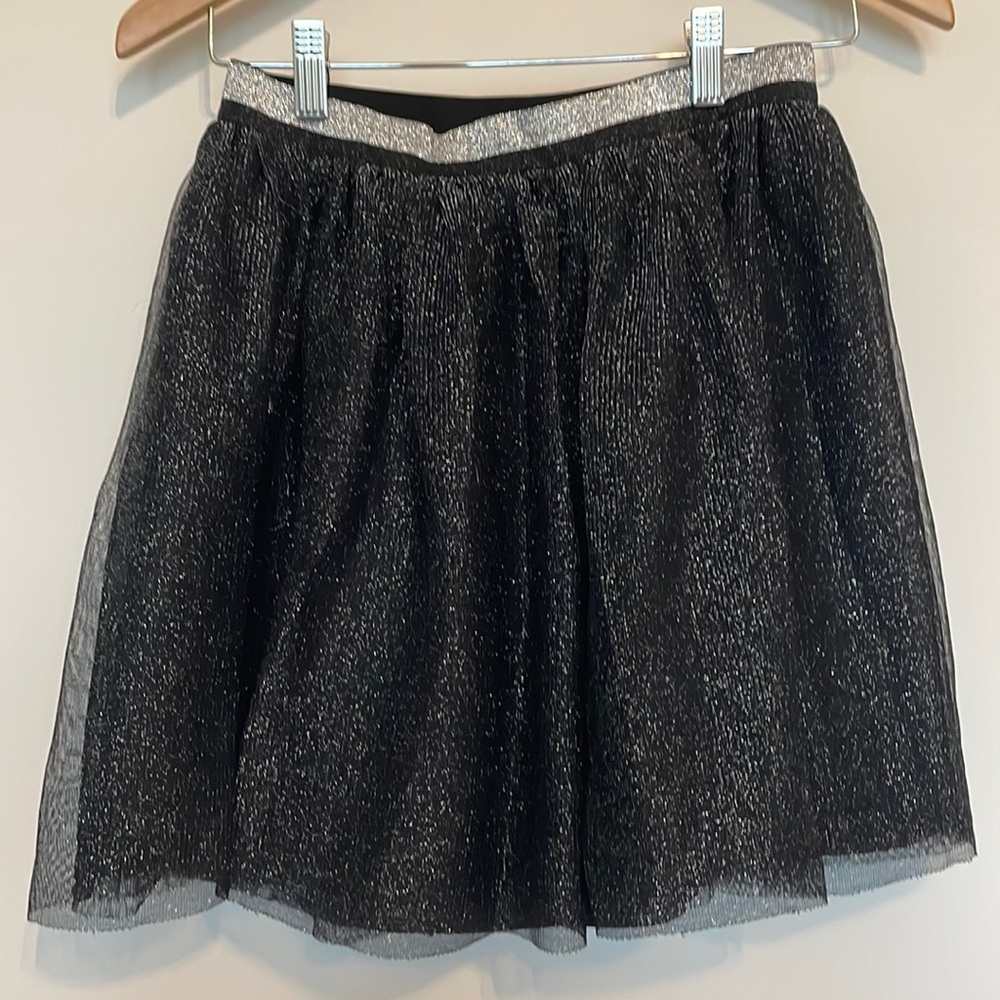Cat & Jack Black Tulle Sparkle Overlay Skirt Sz XL (14/16) EUC